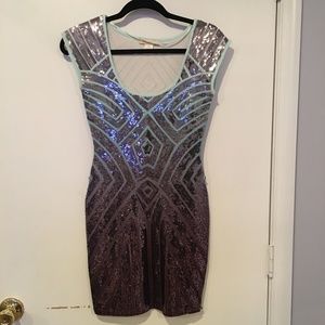 Arden B ombré sequined mini dress/Sz xs